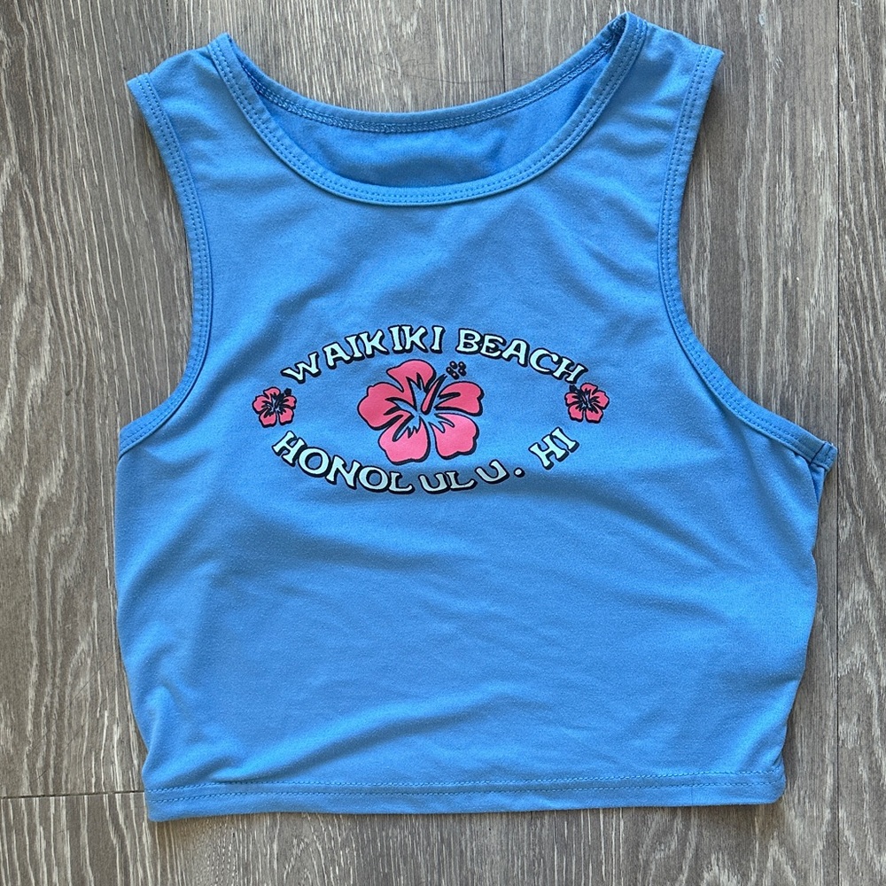 Blue Waikiki Beach Crop Top
